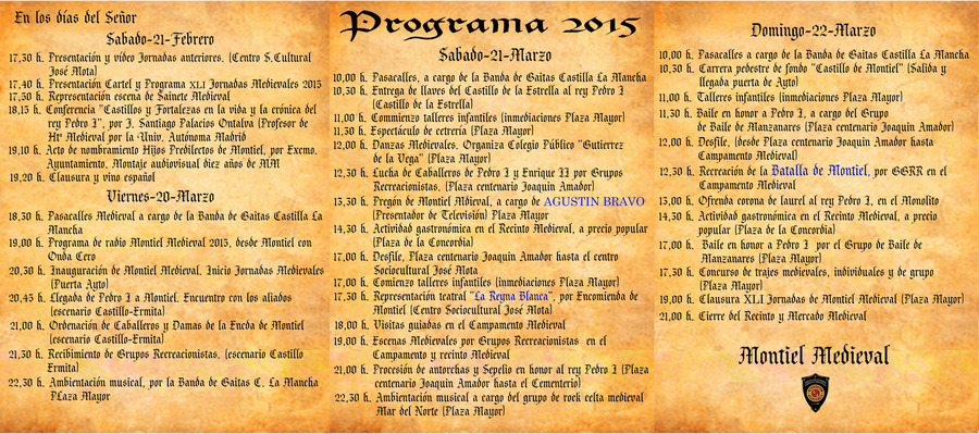 Diptico Jornadas Medievales 2015